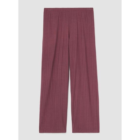 Eileen Fisher Washable Stretch Rib Straight Pants L Trouser Pink Mauve Capsule - Picture 4 of 9